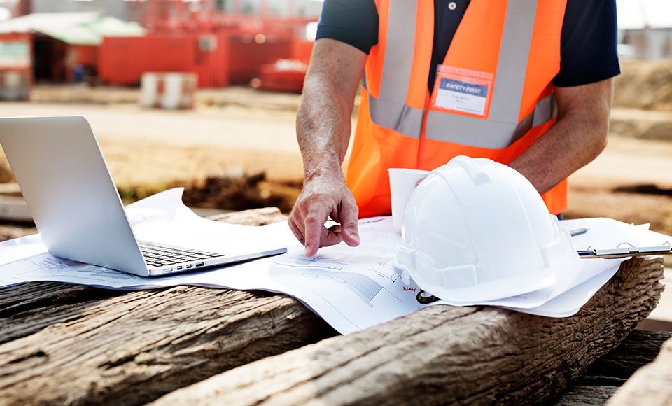 contractor construction at site pointing plan