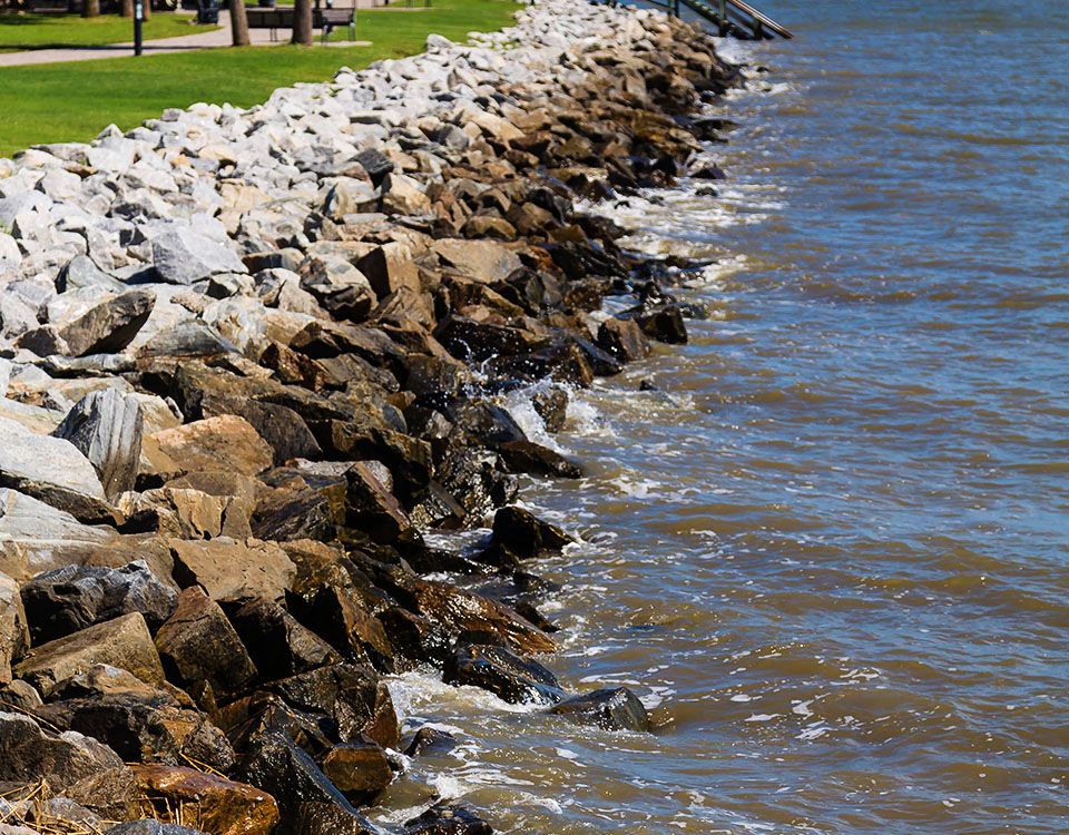 riprap shoreline protect