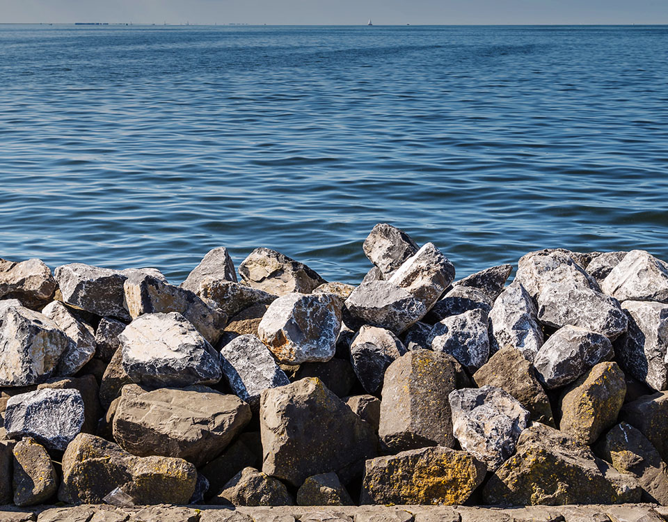 seawall made by rocks